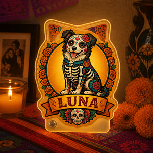 Custom Día de los Muertos Pet Night Light – Photo-to-Sugar-Skull Portrait with Name - Personalized Acrylic Night Light 218e47d0-3364-4e00-974a-94a5a1c0580a.jpg