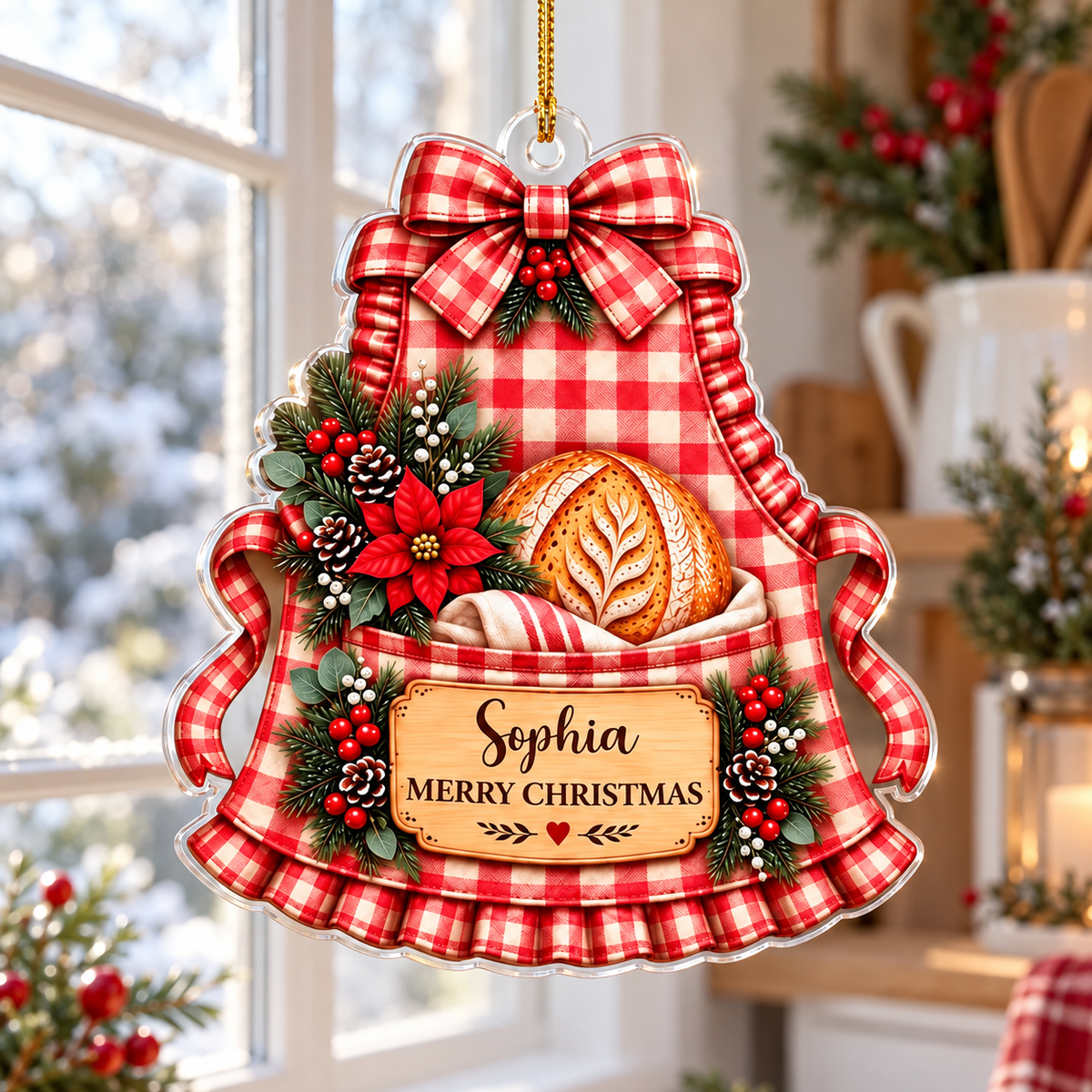 Fresh Bread Makes Hearts Happier - Personalized Acrylic Ornament - Christmas Gift For Baking Lovers 21996177-69af-4c5d-b47e-5a0adca93620-1.png