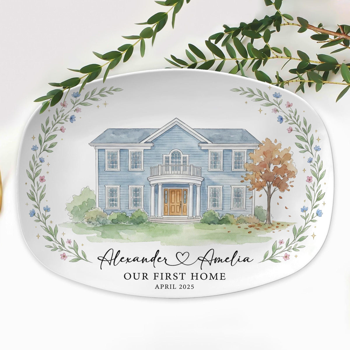 Personalized House Portrait Platter: Custom Home Watercolor, New Home Gift 219ce794-fdb2-4877-96d3-6f5663ef68e0-4.jpg