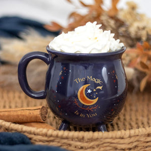 The Magic Is In You, Harvest Moon Black Ceramic Mug, Autumn Gift, Halloween Gift