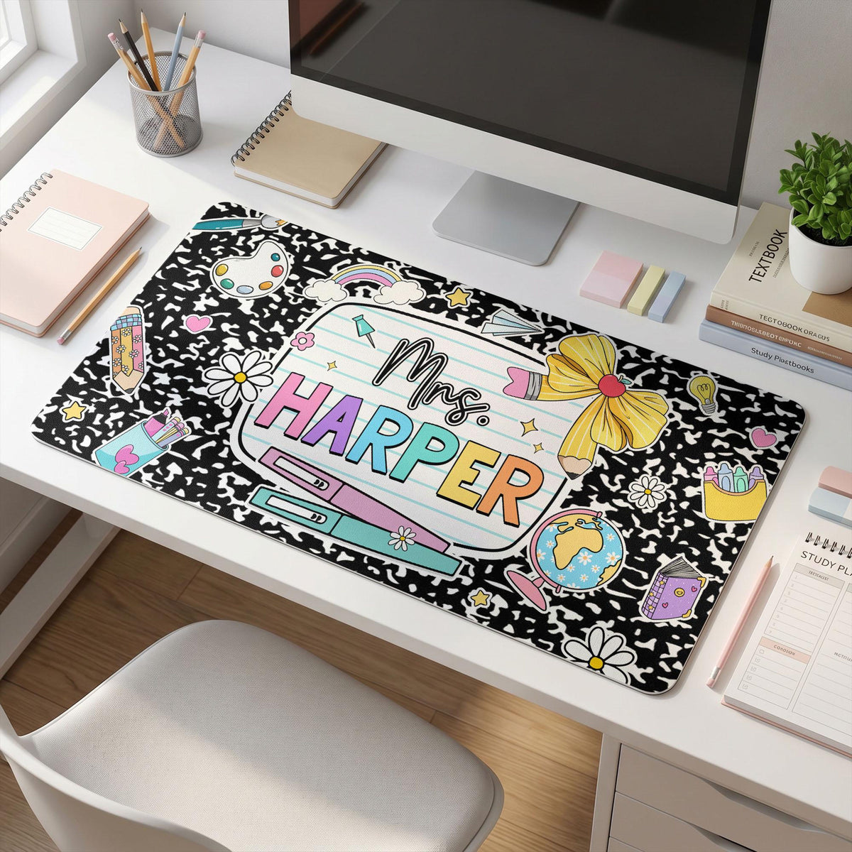 Personalized Teacher Desk Mat, Custom Teacher Composition Book With Name Mouse Pad, Teacher Gifts, Back To School,Teacher Appreciation Gift 21ab9cc4-ef20-416e-a485-43ed4d49763d-5.jpg