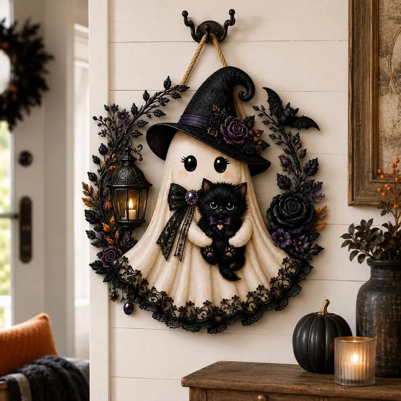 Halloween Ghost Door Hanger, Witch Ghost With Black Cat Wooden Door Sign, Spooky Fall Wall Decor With Jute Twine 21acd496-2c6c-43c7-b00e-7a2c34dc8d25-tyio9pfd-1-.webp