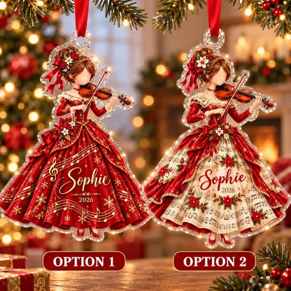 Personalized Violin Player Christmas Acrylic Ornament: Custom Name Red Dress Musician Keepsake 21b48446-2a4b-422f-89ba-58a5cda1cddc-hj.webp