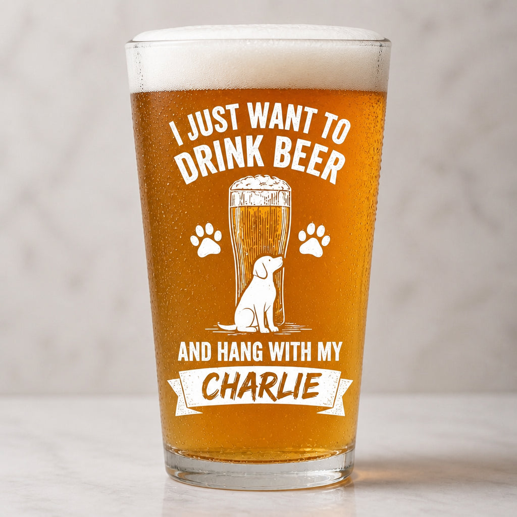 Drink Beer And Hang With My Dog - Personalized Beer Glass - Personalized Beer Glass 21bb286f-0f68-4856-88db-3e60b4fb13da.jpg