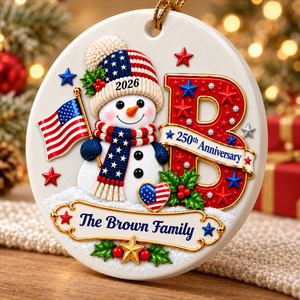 Patriotic Snowman Initial Custom Name - Real 3D Raised Ornament 21e177ae-fc52-40f3-bc55-7e8b230a4602-3-3-.png
