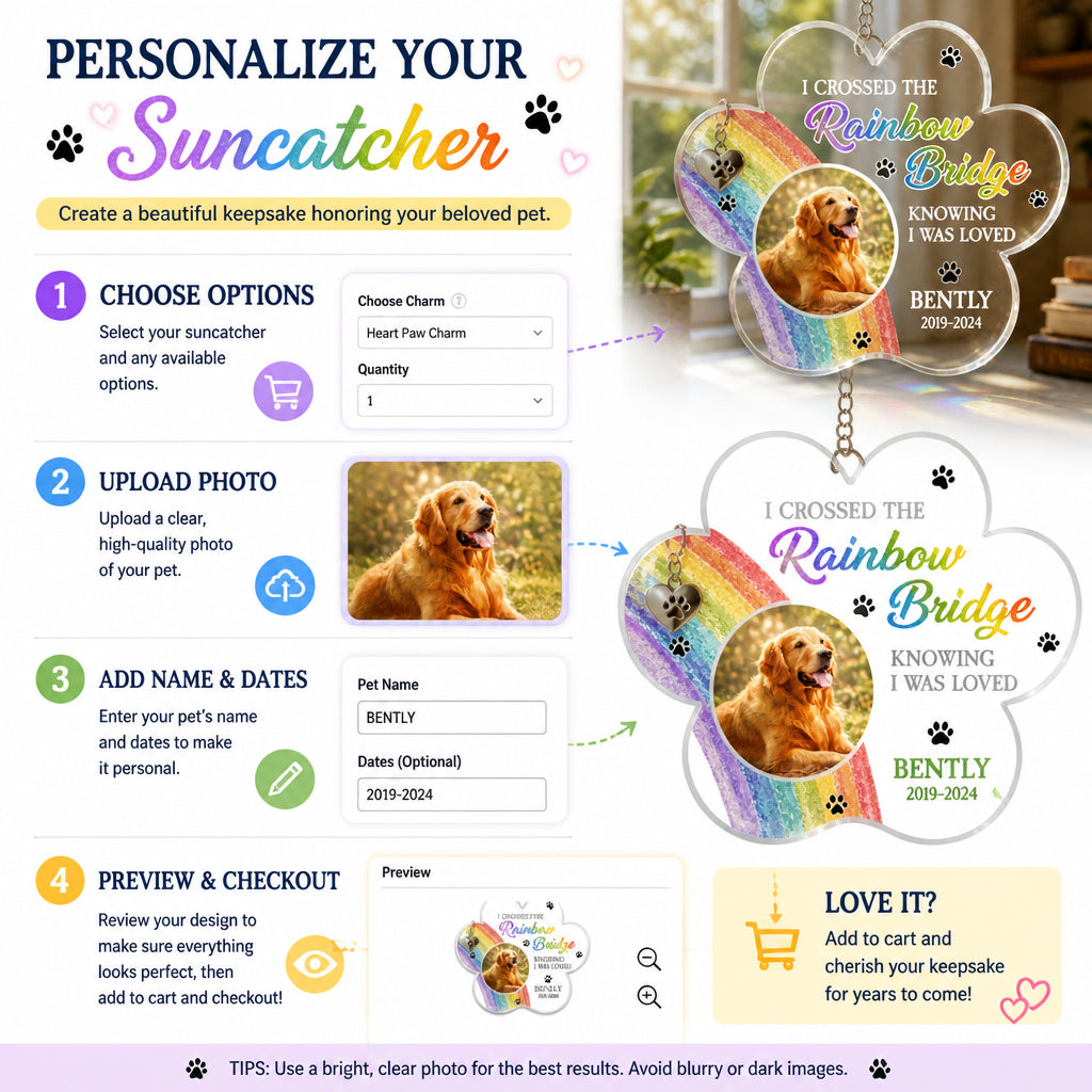 Rainbow Bridge Paw Acrylic Plaque – Pet Photo, Name & Years - Personalized 1 Layered Suncatcher with Charm 21e7094a-e209-45c9-ad84-b36b1eb6a689.jpg