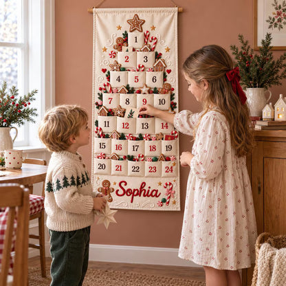 Personalized Christmas Advent Calendar, 24 Fillable Pockets, Reusable Christmas Wall Hanging, Home Countdown for Family Traditions 220e2d50-cf66-47a1-8dfe-b60fb895bbea-fgdgfbhnjh-1-.jpg