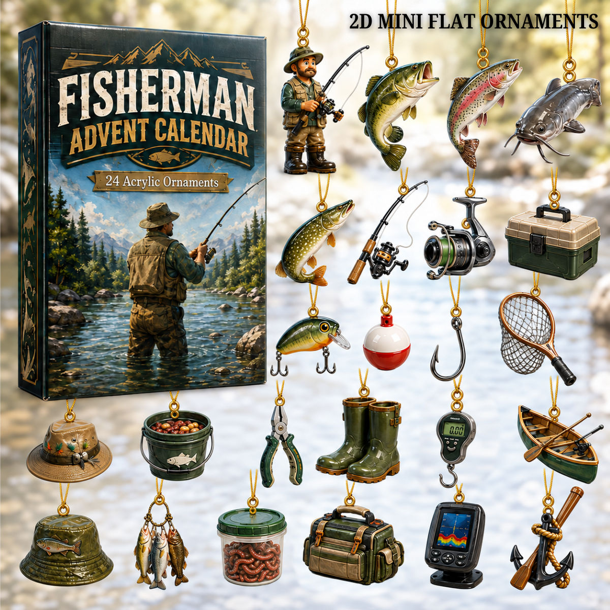 Fisherman Advent Calendar 2026 - 24-Day Festive Countdown, Acrylic Charms Blind Box - Gift For Fishing Lovers 2211c42e-3f84-4cc7-b949-5cac44e59898-fisherman-text.png