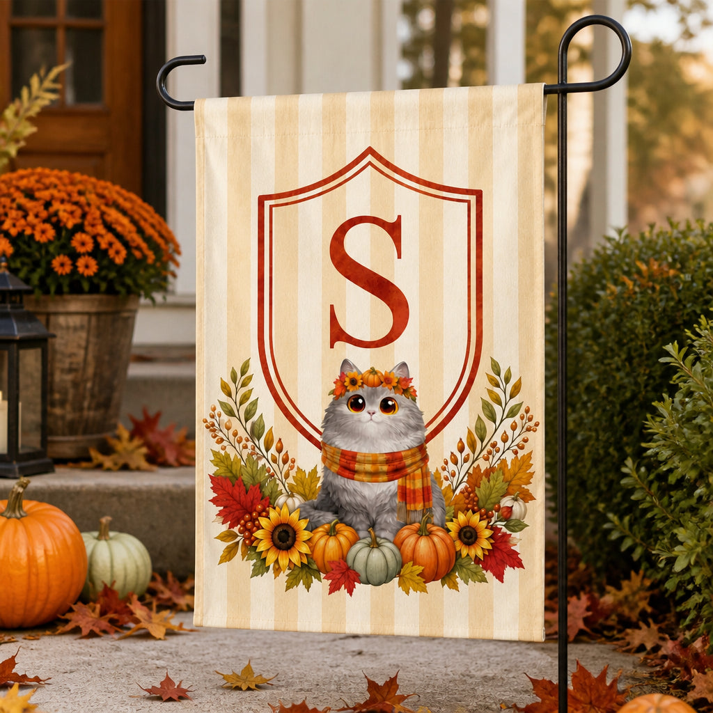Autumn Cat Monogram Garden Flag - Personalized Family Flag 2212c179-4028-4b89-ab8b-18c3a52c1770.jpg