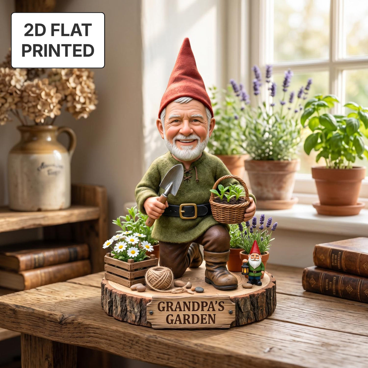 Personalized Garden Gnome 2D FLAT Wooden Block, Custom Photo Face Wood Sign, Gardening Keepsake, Father's Day Gift for Dad & Grandpa 22298622-c16e-40fe-9b42-92b256db539f-2.jpg