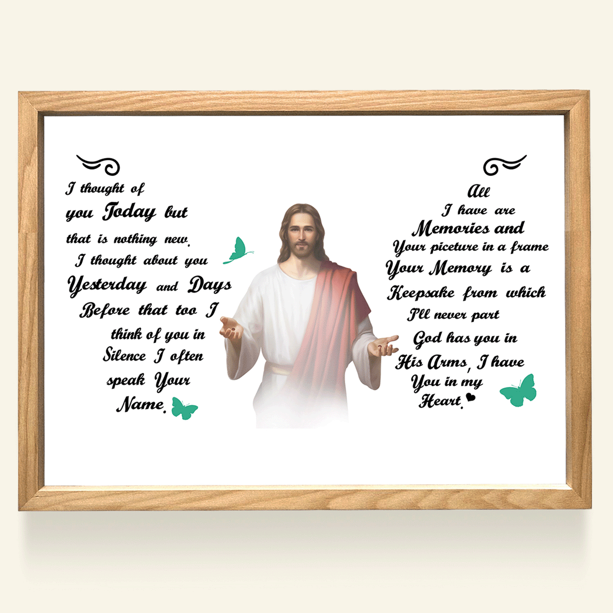 Miss You Everyday Personalized Photo Light Frame Canvas Memorial