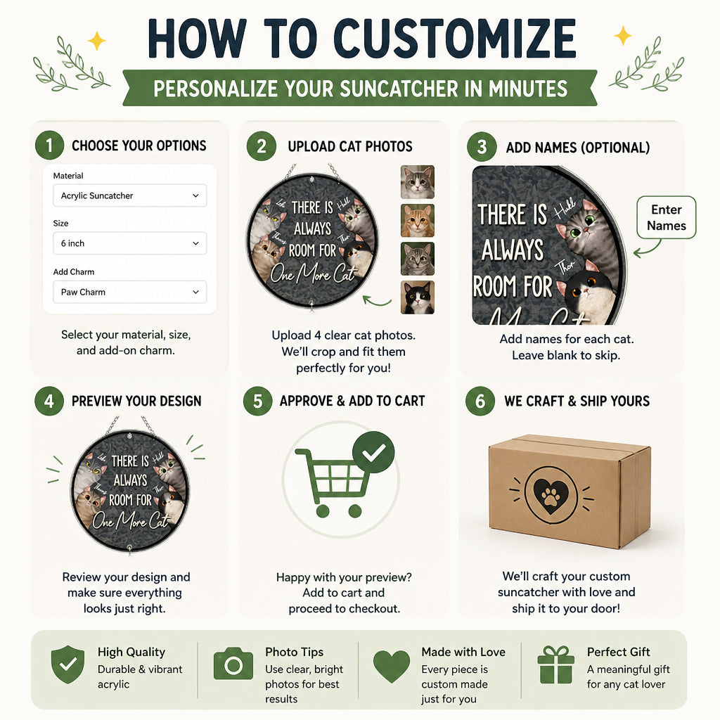There Is Always Room For One More Cat – Personalized Doormat with 4 Cat Portraits - Personalized 1 Layered Suncatcher with Charm 2238580c-68ae-4e84-83c4-2d7217dd4aef.jpg