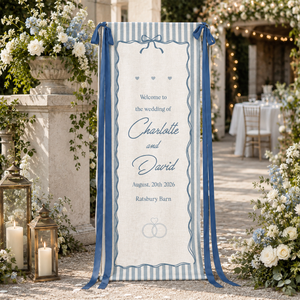 Welcome To The Wedding Of Wedding Sign Striped Style - Personalized Welcome Sign - Wedding Decoration 2244d095-7f77-46b6-958f-a1744eaabe08-banner-1.png