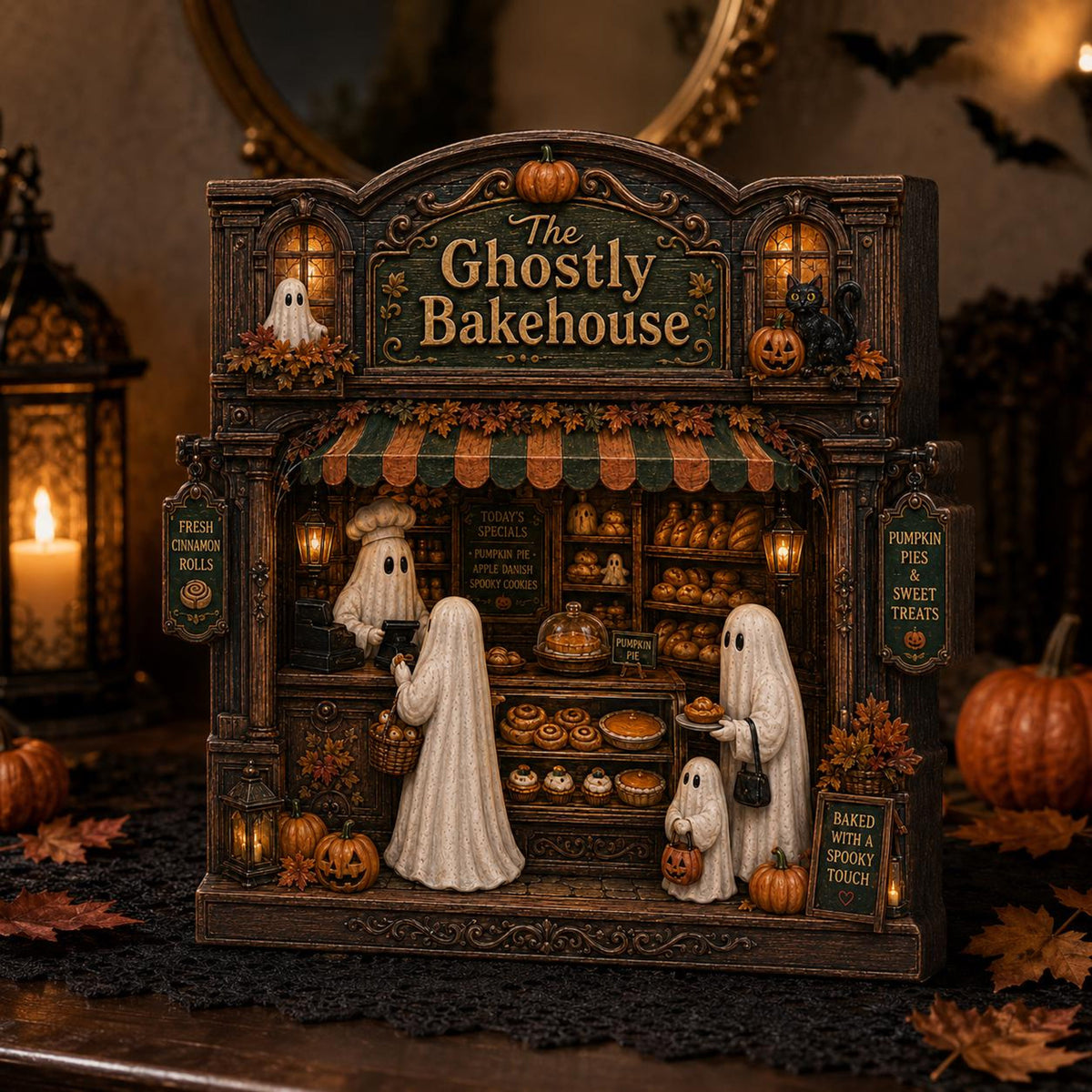 Ghostly Bakehouse Wooden Block, Halloween Ghost Bakery Decor, Spooky Pumpkin Shelf Sitter, Autumn Kitchen Counter Sign, Fall Home Decor 22490b68-6995-40e4-a488-64b522708d06-3.jpg
