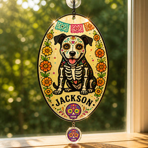 Custom Sugar‑Skull Pet Flameless Candle - Personalized 1 Layered Suncatcher with Charm 22665b12-50c8-41b8-94b7-6c48513ff2f2.jpg