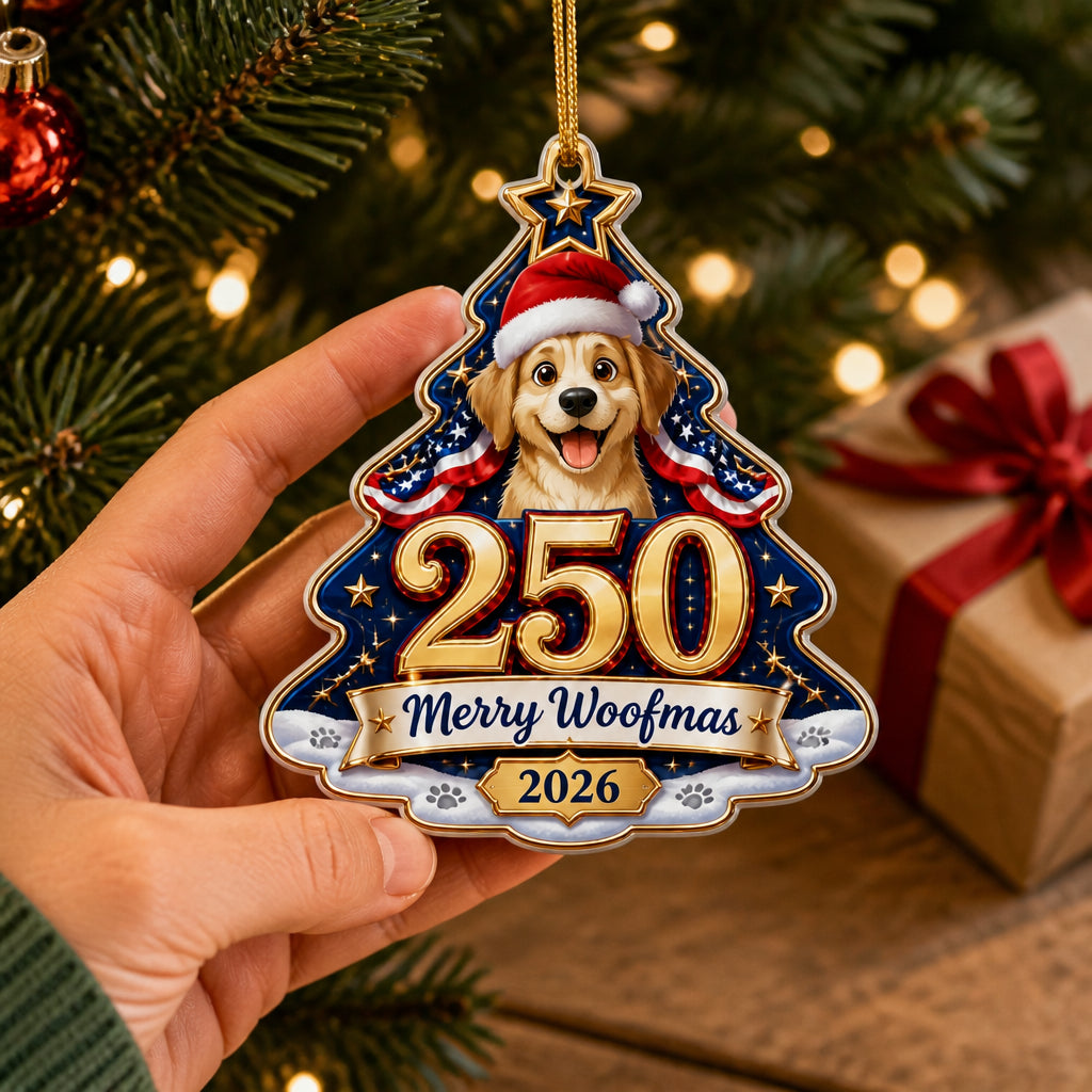 250 Merry Woofmas 2026 Tree-Shape Ornament - Shape Ornament 226913d3-b42c-43f2-a906-f041eb1e46cd.jpg