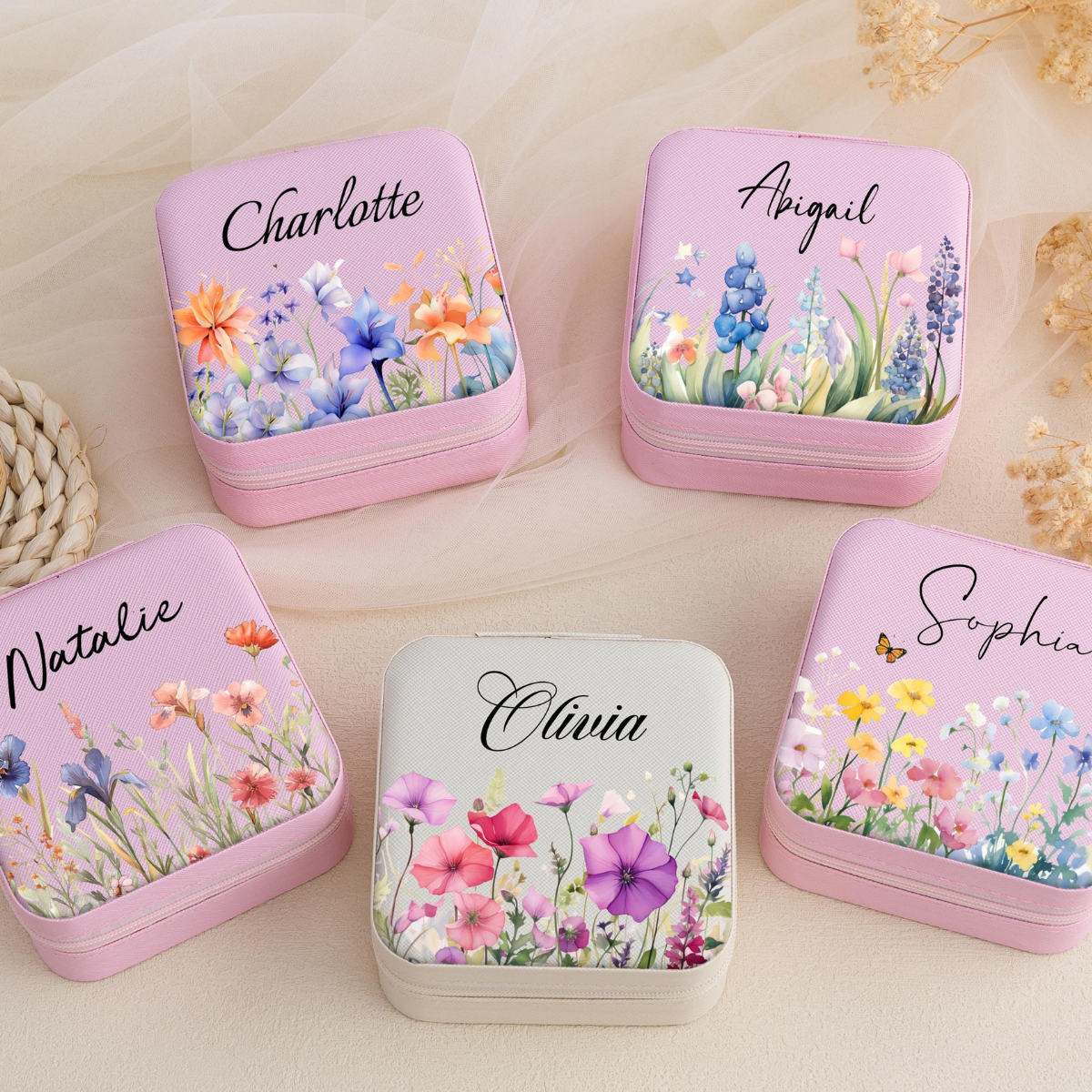 Personalized Floral Travel Jewelry Case, Custom Name Jewelry Box for Bridesmaid Proposal, Elegant Wedding Gift Box for Bride & Maid of Honor 22785567-ed74-4941-96d1-b13e0a359469-1.png