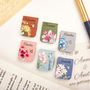 Leather bookmark with birth flower, personalized leather magnetic bookmark, custom name bookmark, birthday gift for book lovers 2283b728-f533-4ceb-afea-ad16f722daba-5.jpg