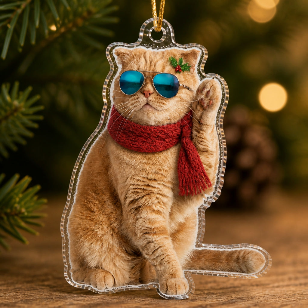 Custom Pet Photo Cutout Acrylic Ornament with Mirrored Shades - Personalized Laser Cut Custom Shape Ornament 228c08f3-6ec3-40c2-8b6f-4ae3e77f38d0.jpg