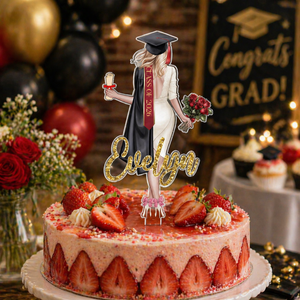 Personalized Girl Graduation Cake Topper, Class Of 2026, Custom Senior Keepsake Gift, Graduation Party Decor
