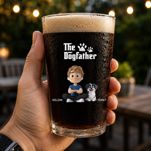 The Cool Dog Father - Personalized Beer Glass - Gift For Dog Owners, Dog Lovers, Father's Day Gift