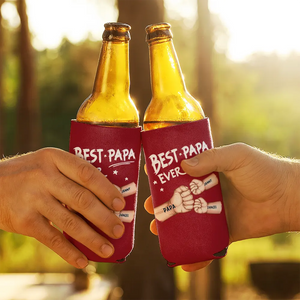 Best Dad Ever - Personalized UV Printed Can Cooler - Gift For Father, Grandpa, Father's Day Gift