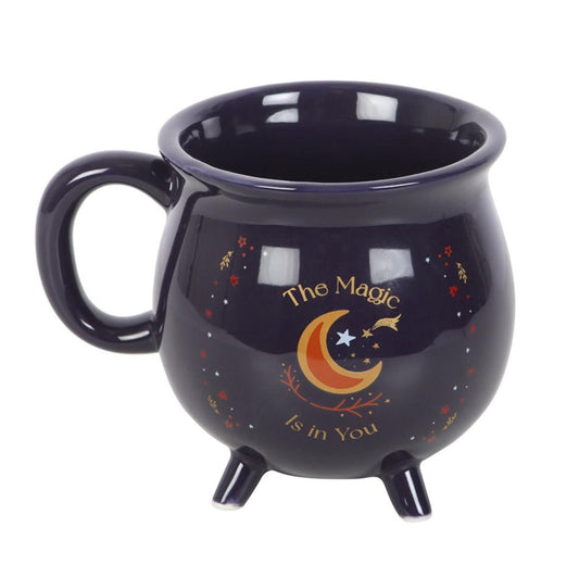 The Magic Is In You, Harvest Moon Black Ceramic Mug, Autumn Gift, Halloween Gift