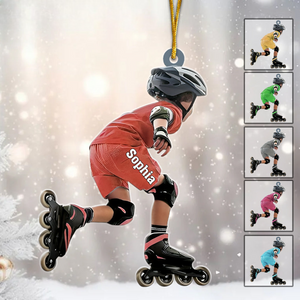 Roller Skating Kid - Personalized Acrylic Ornament - Christmas Gift For Roller Skater, Gift For Kid