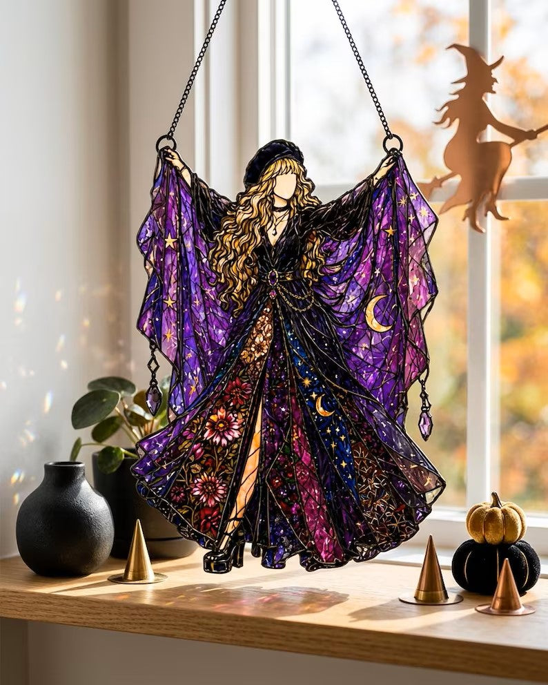 Personalized Celestial Witch Acrylic Suncatcher, Mystical Moon Goddess Window Hanging, Purple Boho Witch Ornament 22c79631-78fe-4e90-8b8e-6cf568f75d29-zsfg.jpg