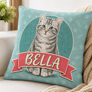 Custom Pet Portrait Pillow with Name Banner & Paw-Print Pattern - Personalized Pillow 22f22aa0-97ae-4620-a2e9-54071fdde6de.jpg