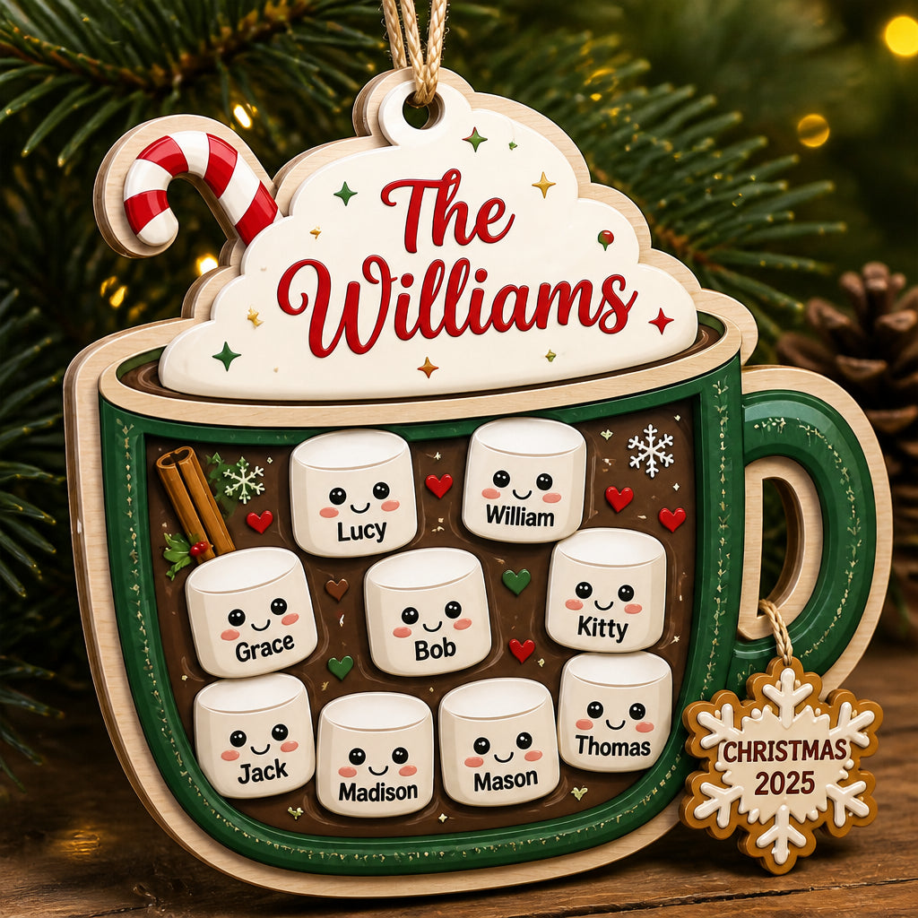 Hot Cocoa Family Marshmallow Names – 3‑Layer Wood Ornament - Personalized 3-Layered Wood Ornament 230233b9-d661-46ed-a941-0dd8d2342f62.jpg