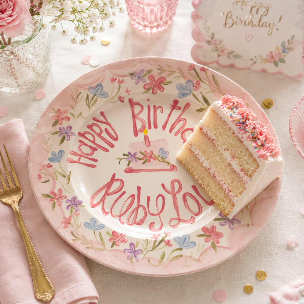 Personalized Baby’s First Birthday Ceramic Plate, Floral Keepsake Gift 230ede78-08b2-4552-a79f-242d66f3d363-4.png