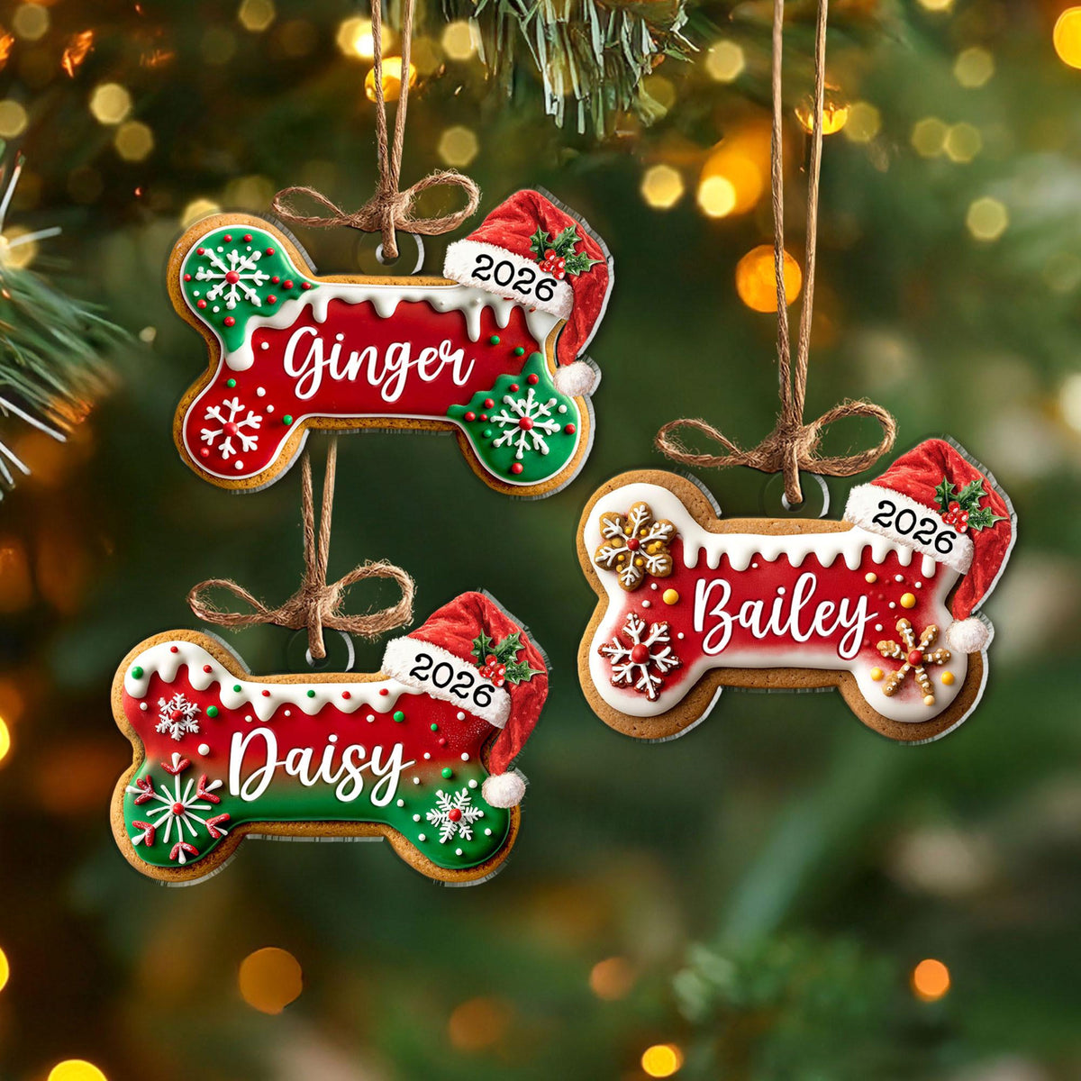 Custom Dog Bone Gingerbread Christmas Ornament, Custom Dog Ornament, Pet Ornament, Dog Lover Gift, New Dog Ornament, Christmas Decor 232bb12d-7096-4947-b1bb-a94e6648e970-1.jpg