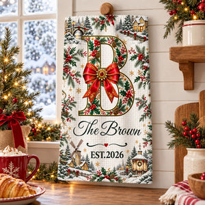 Our Little Peaceful Sanctuary Family Names Christmas - Personalized Kitchen Towel, Christmas Gifts 2336f517-24c3-484f-b3be-e74f478dd8e5-1-7-.jpg