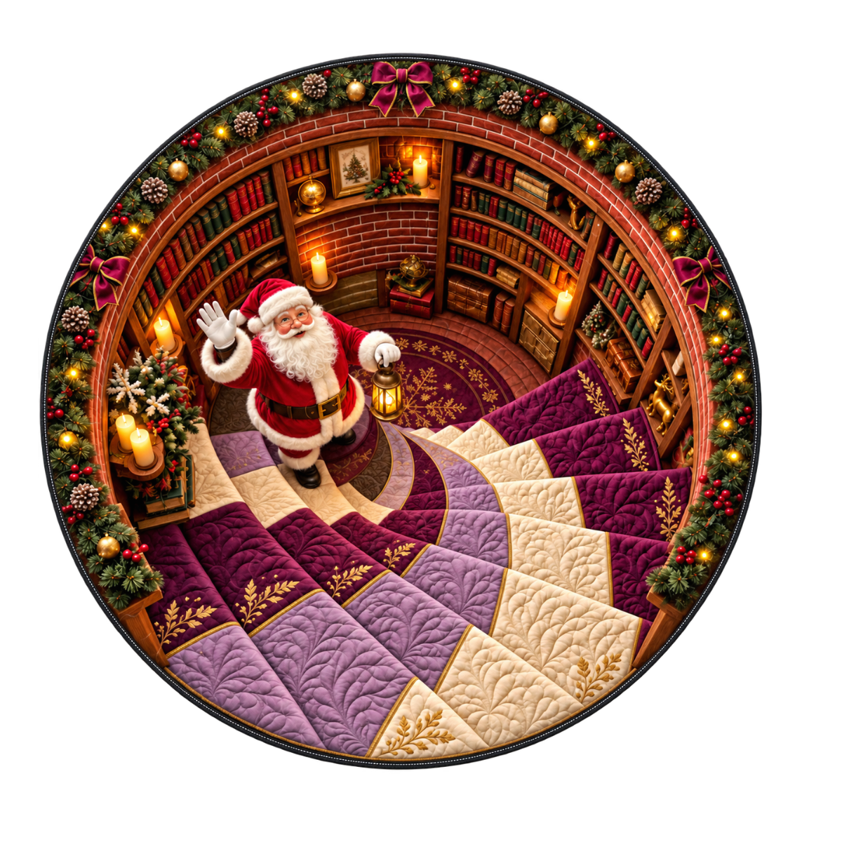 Personalized Quilted Round Mat – Custom Christmas Floor Decor, Cozy Holiday Gift For Mom, Dad, Brother, Sister & Family 233a2f5e-34fc-40f0-8c5b-39983c1caf23-1.png