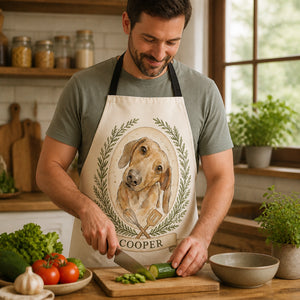 Custom Watercolor Pet Portrait Apron - Personalized Apron 23425675-3a41-45d0-9f2f-12f1efd85e16.jpg