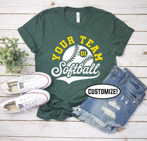 Softball Mom Shirt, Custom Softball Shirt, Softball Tshirt, Softball Team Shirt, Softball Grandma Shirt, Softball Sister