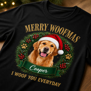 Merry Woofmas Pet Photo Tee — Wreath Edition - Personalized T-shirt 234e9011-d122-41b2-8303-ff94f4093d4f.jpg