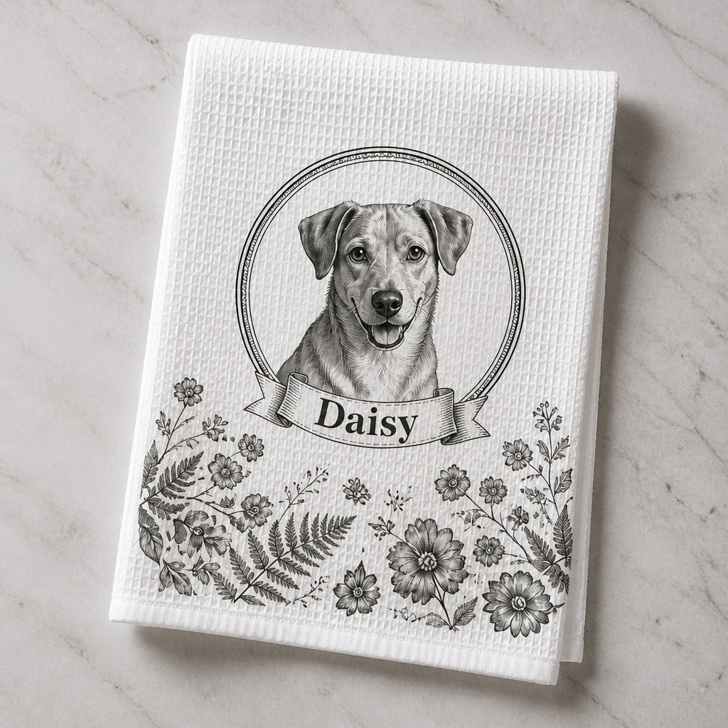 Custom Pet Portrait Kitchen Towel – Vintage Botanical Cameo - Personalized Kitchen Towel 237f46f2-e398-44f8-aa68-8c869ac285b1.jpg