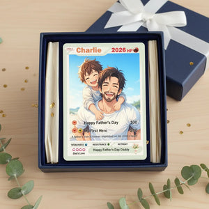 Custom Father & Children Trading Card For Dad, Father's Day