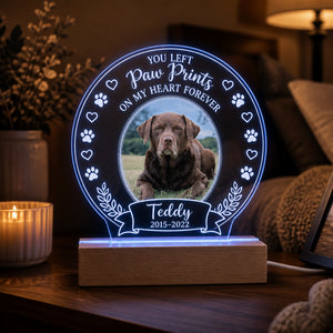 Pet Memorial LED Night Light — You Left Paw Prints — Photo, Name & Dates - Personalized 3D LED Light Wooden Base 23909363-7a16-4998-85c6-5dc8677bb611.jpg