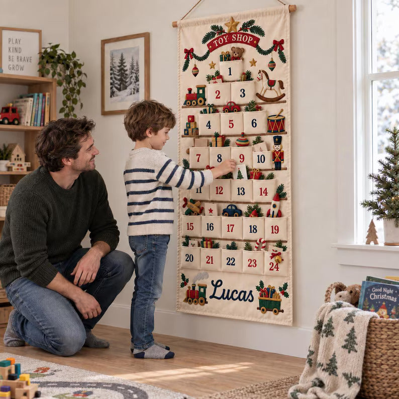 Personalized Christmas Advent Calendar, 24 Fillable Pockets, Reusable Christmas Wall Hanging, Home Countdown for Family Traditions 23939333-5773-49da-a69b-52ce536e9094-fgdgfbhnjh-6-.jpg