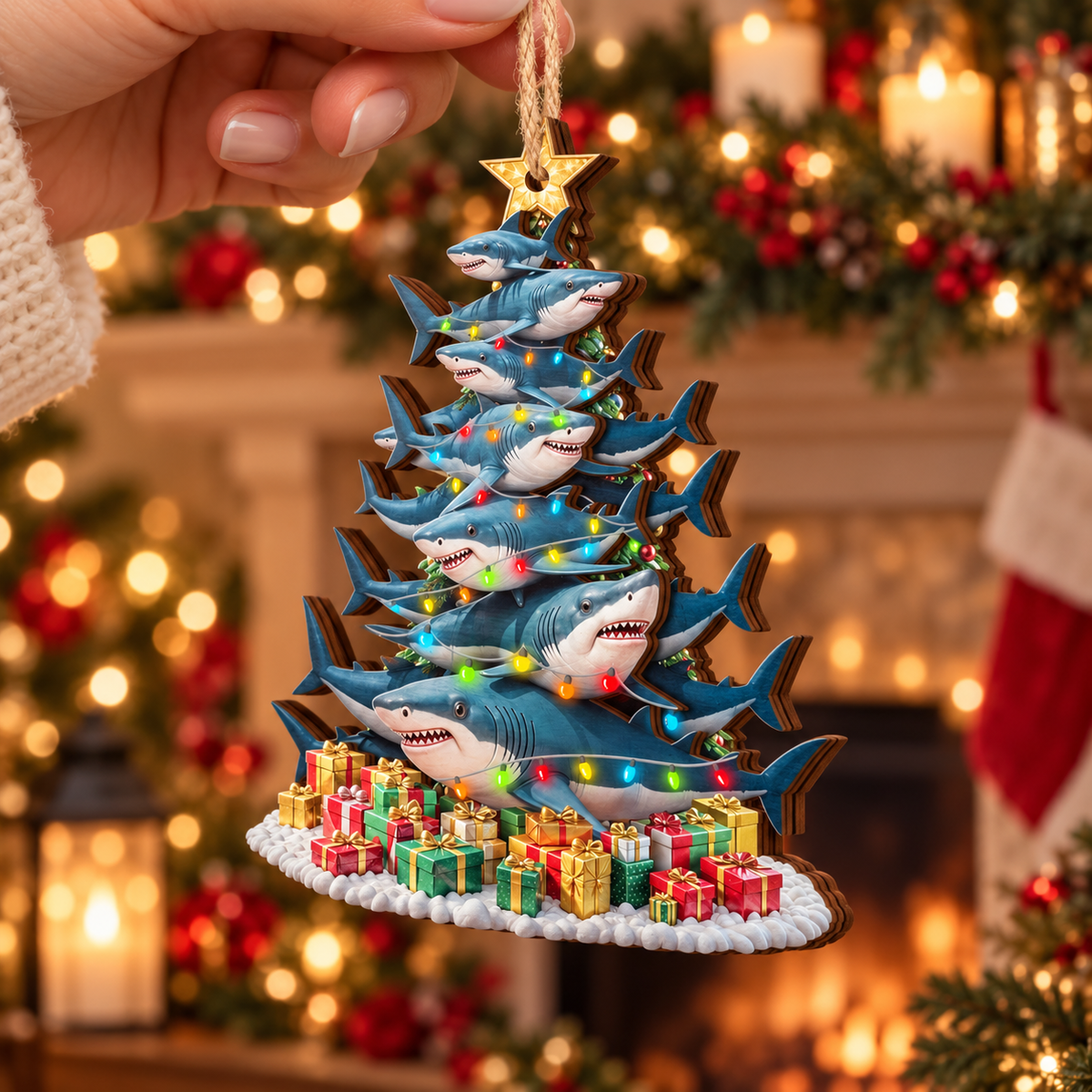 Shark Christmas Ornaments, Sea Life Ornaments, Christmas Tree Hanging,2 Layer Wooden Ornament, Ocean Christmas Decor, Gift for Shark Lover 23c7e76e-66a8-4b99-8f95-ec59739800c8-banner-1.png