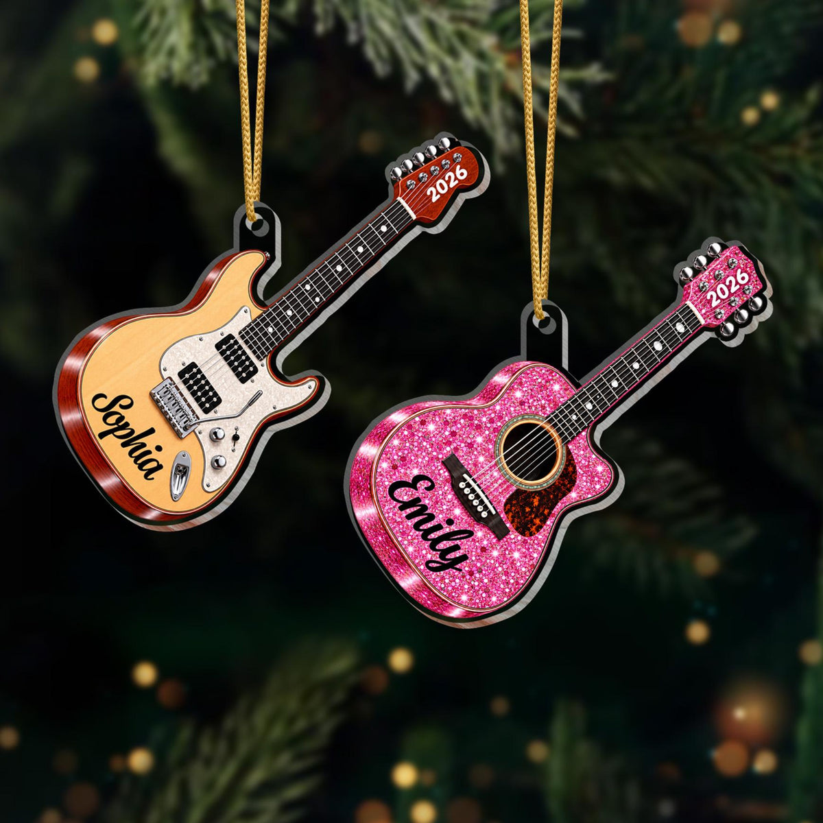 Personalized Guitar Christmas Ornament, Custom Name Acrylic Ornament, Guitar Player Gift, Musician Christmas Gift, Guitarist Keepsake 23cd3d15-efb0-4007-b559-c17db3f3f373-4.jpg
