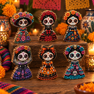 Sugar Skull Catrina Wooden Block, Day of the Dead Shelf Decor, Mexican Folk Art Tabletop Accent, Dia de los Muertos Gift, Halloween Gift 23ceff4e-e5e6-4f7e-9542-4f963633ca3f--.png