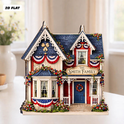 Personalized America 250th Anniversary House Wooden Block, 1776 2026 Patriotic USA Flag Shelf Decor, Custom Family Name House Sign 23d52363-5b68-4594-a941-8128efa5371a-4.jpg