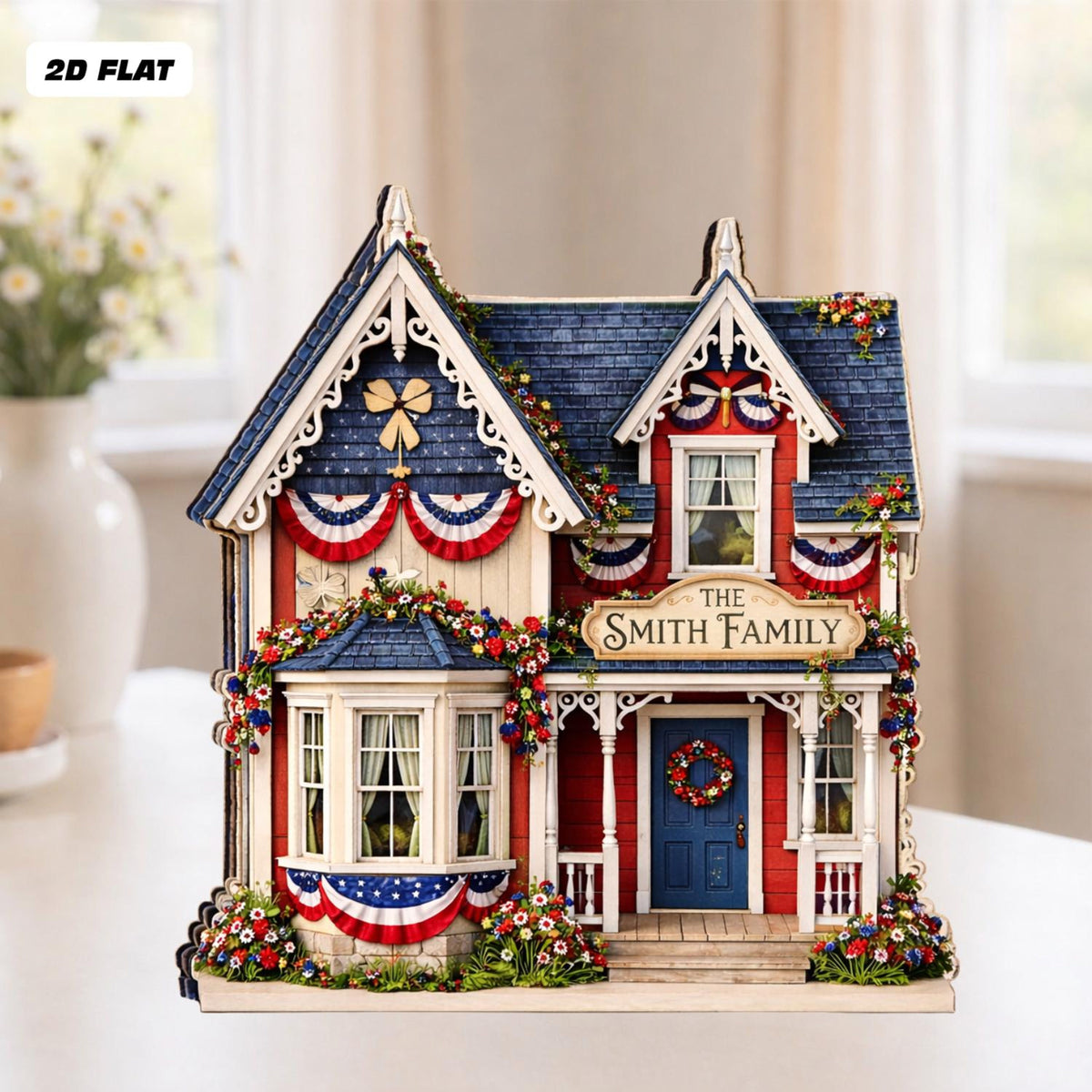Personalized America 250th Anniversary House Wooden Block, 1776 2026 Patriotic USA Flag Shelf Decor, Custom Family Name House Sign 23d52363-5b68-4594-a941-8128efa5371a-4.jpg