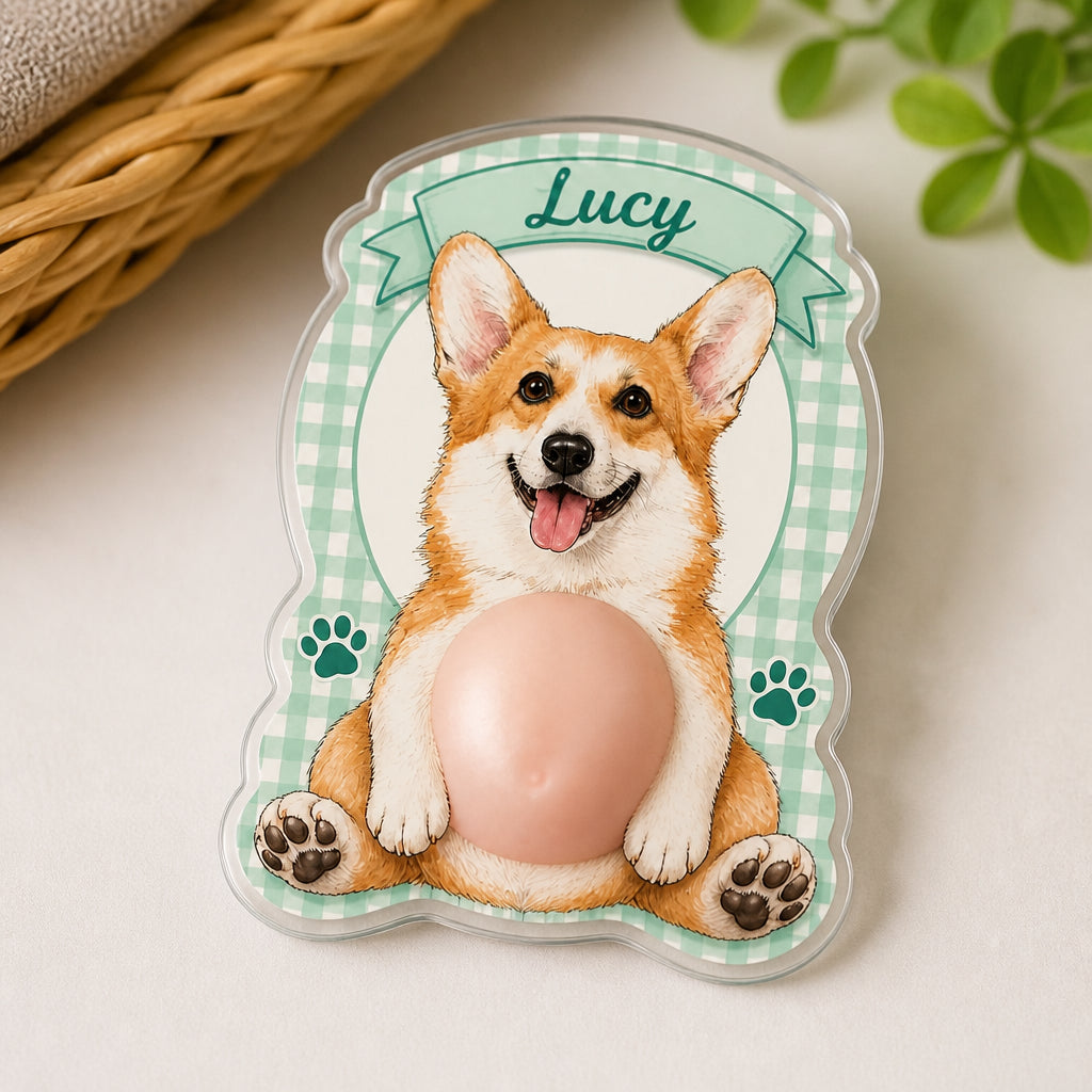 Personalized Corgi Fridge Magnet with Pet Name - Personalized Acrylic Refrigerator Magnet - Soft Rubber Belly 23dceeb5-c416-4862-8e2b-504f89c98f2d.jpg