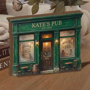 Personalized Irish Pub 2D FLAT Wooden Block Decor, Custom Pub Name Shelf Sign, Green Bar Book Nook Style, Irish Home Decor Gift 23e19699-3f04-4877-99fa-1a919f5d7e4e-3.png