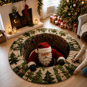 Santa Claus 3D Illusion Round Rug, Spiral Staircase Christmas Vortex Floor Mat, Non Slip Xmas Area Rug, Holiday Home Decor Gift 23eebf69-6d4a-4eac-aad8-85219df7d093-2.jpg